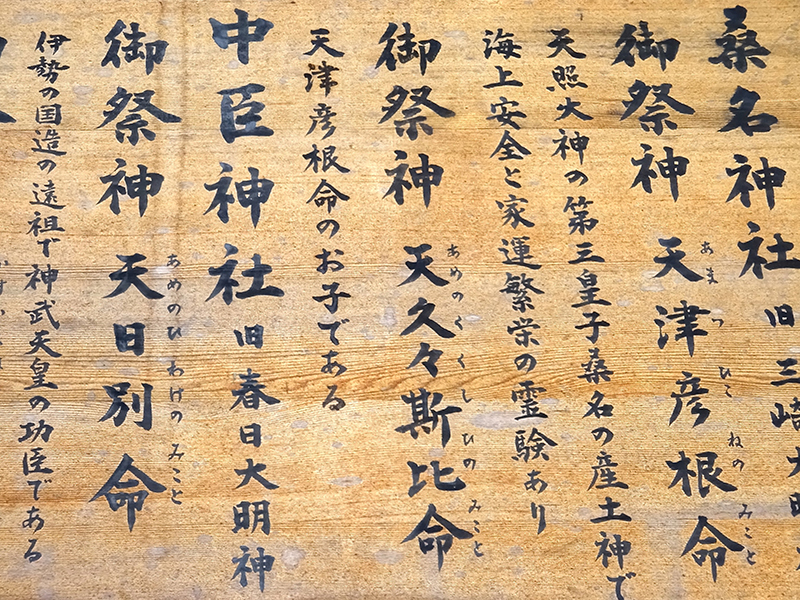 桑名宗社の祭神案内板