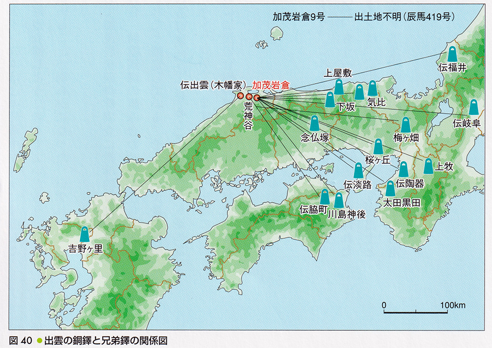 出雲の銅鐸と兄妹鐸の関係図