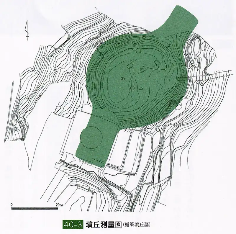 楯築遺跡の墳丘測量図