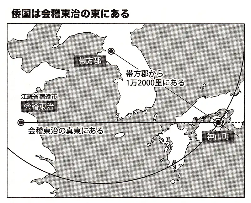 倭国は会稽東治の東にある