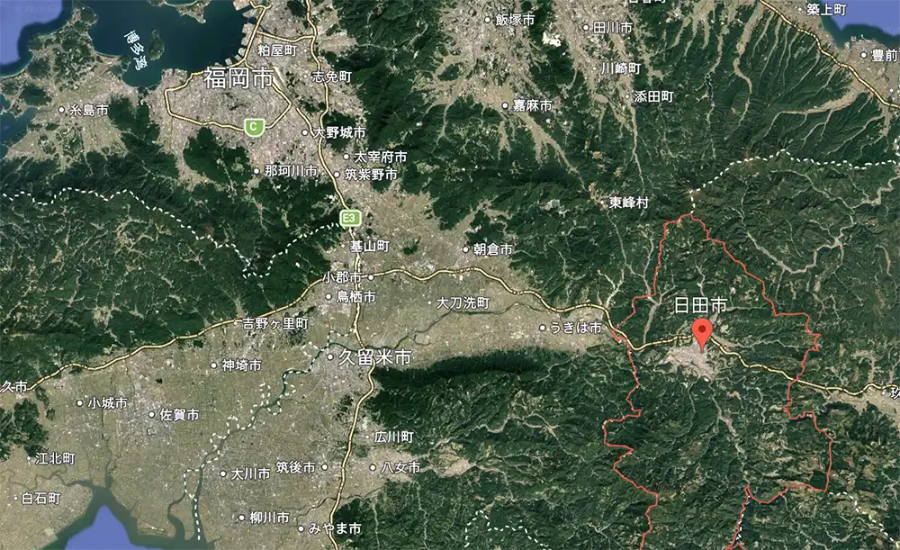 日田市　グーグルアース