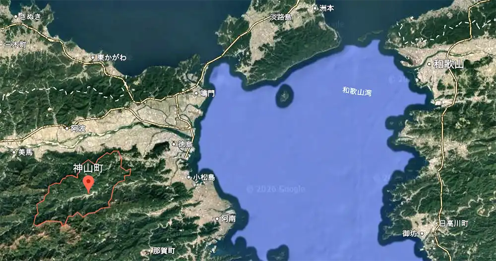 徳島県神山町の位置