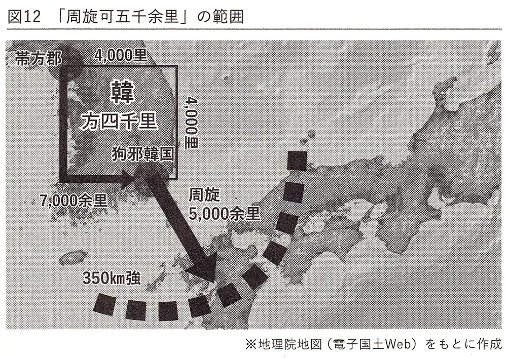 「周旋可五千余里」の範囲