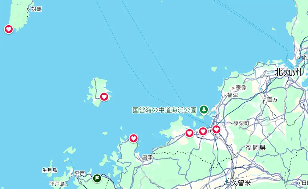 対馬、壱岐、末廬国から不弥国まで