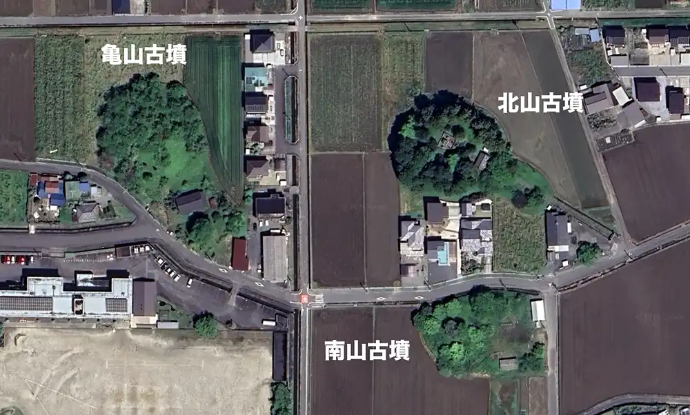 「上磯古墳群」Google Earth
